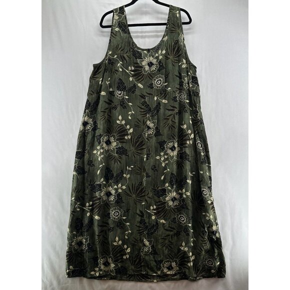 dressbarn Dresses & Skirts - Dressbarn Dress Sz 22W Floral Tank Maxi Lagenlook Sleeveless Rayon Green